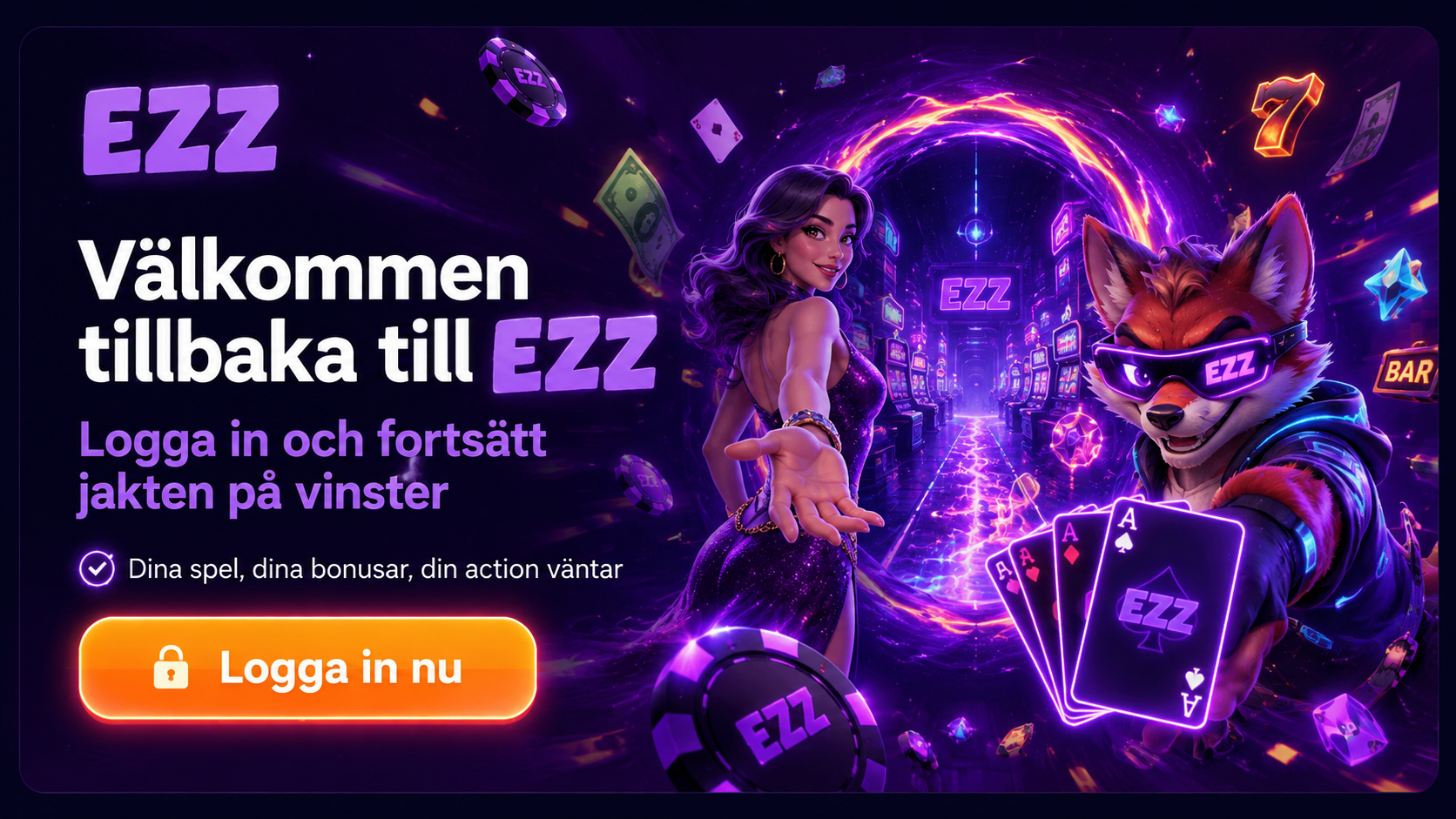 EZZ login – logga in och öppna hela casinot